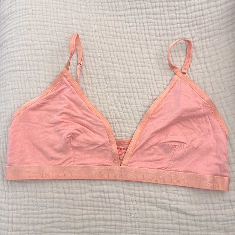 Bamboo triangle bralette xl peachy pink